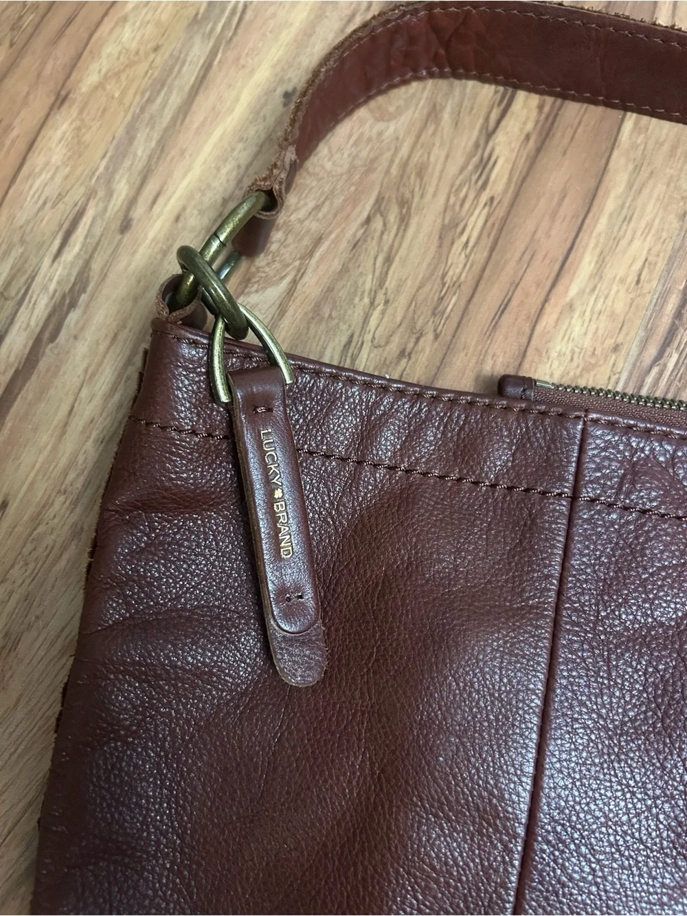 Vintage Y2K Lucky Brand Leather Hobo Shoulder Bag Purse
